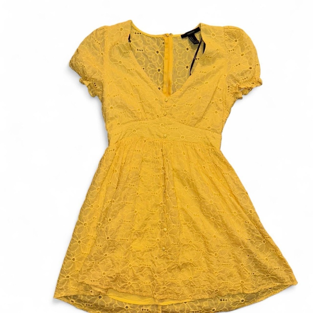 Forever 21 Yellow Lace Mini Dress